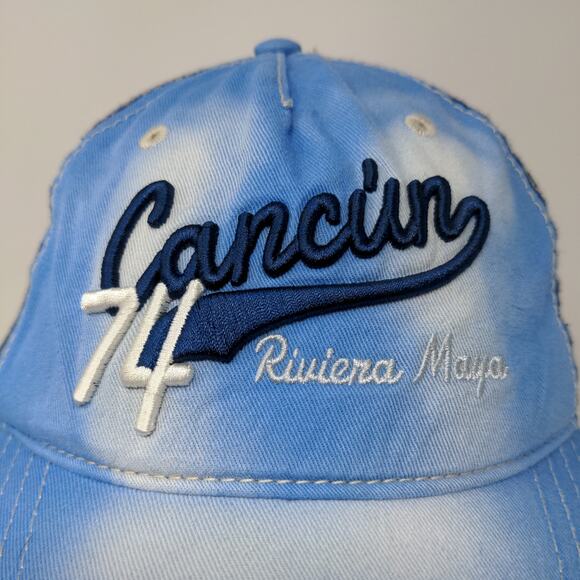 Cancun 74 Riviera Maya Slideback Hat Blue Embroidered Logo One Size Blue - Picture 4 of 13